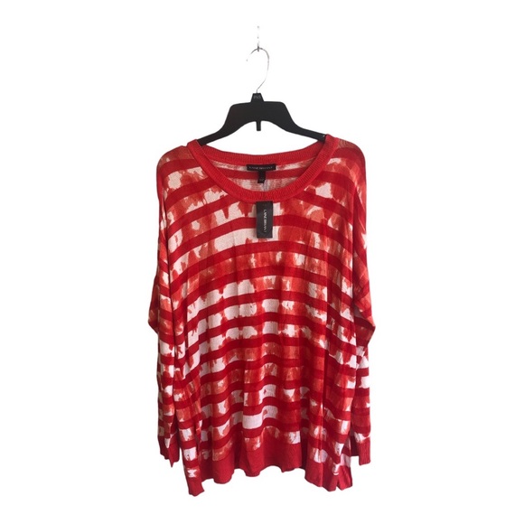 Lane bryant red and white  knit top - Picture 1 of 4